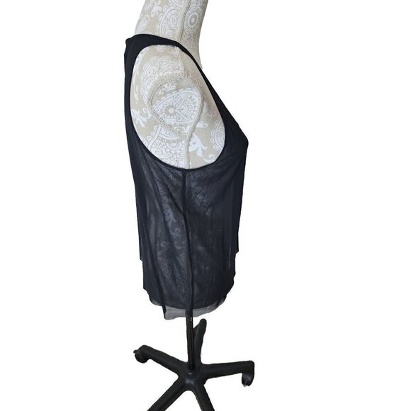 Aritzia top Wilfred Free Black McNally Mesh Raw Hem Tank Women's Medium - Picture 3 of 6